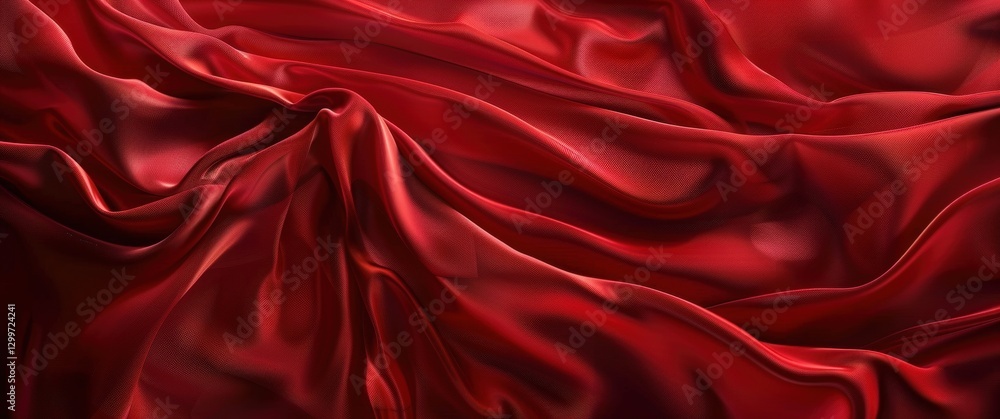 Fototapeta premium Red Draped Fabric Texture Background