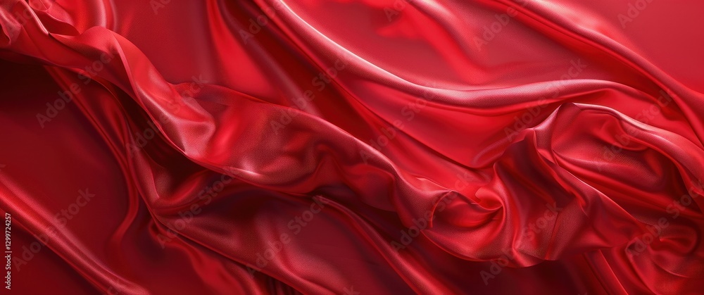 Obraz premium Red Fabric Drape Texture Background