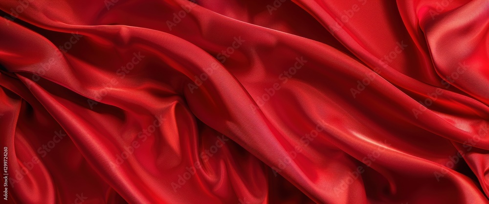 Obraz premium Red Fabric Drape Texture Background