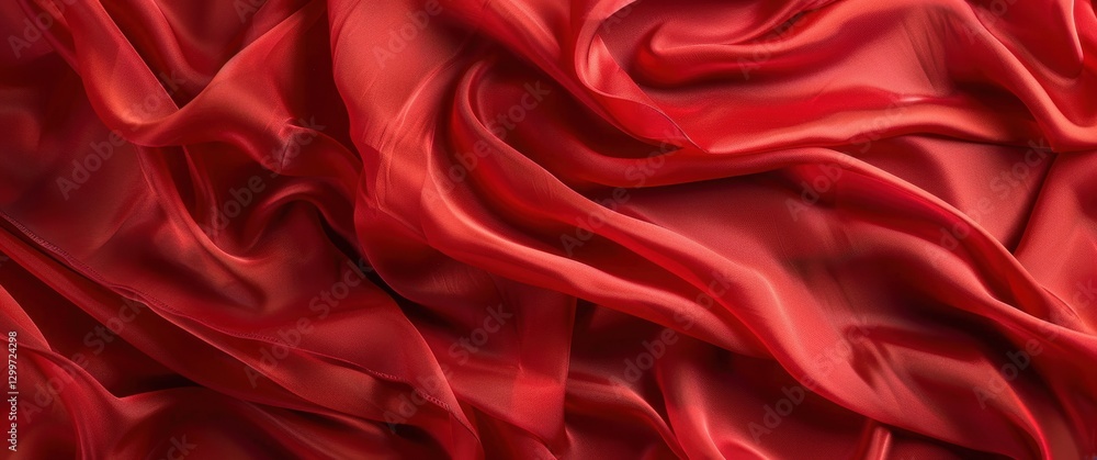 Obraz premium Red Fabric Draped Texture Background