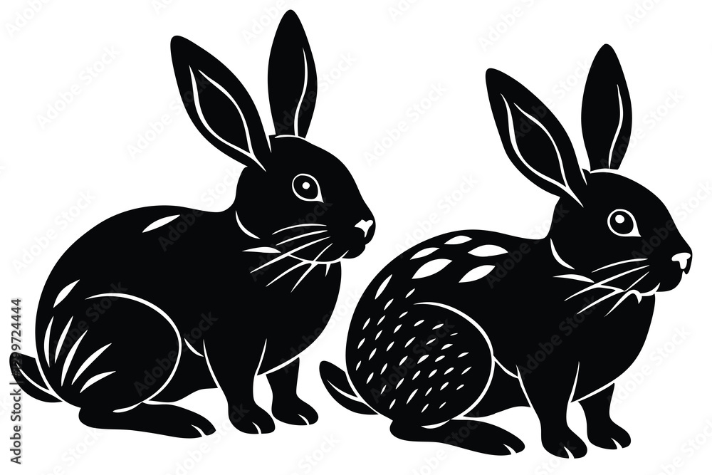 Fototapeta premium rabbit silhouette vector illustration