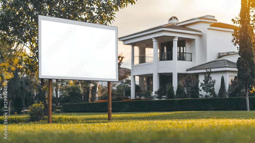 High-end property lawn compact billboard, property features, architecture blur. High-end property lawn compact billboard, property features, architecture blur.