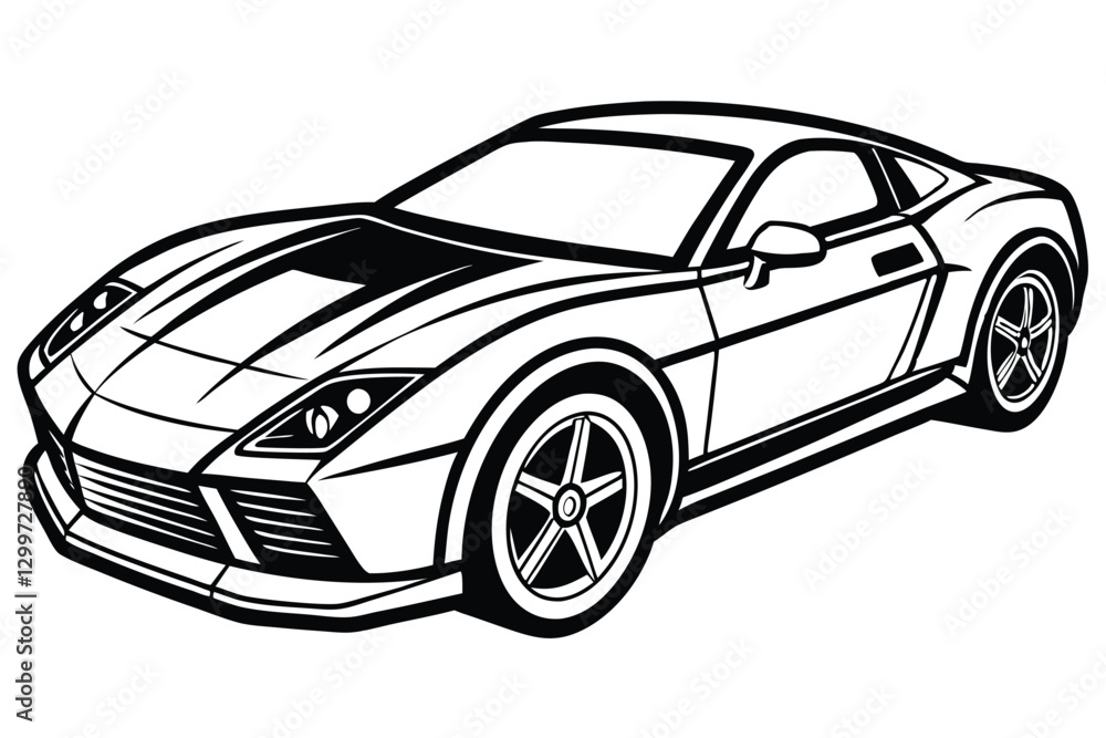 Fototapeta premium Retro Sports Car Vector Illustration