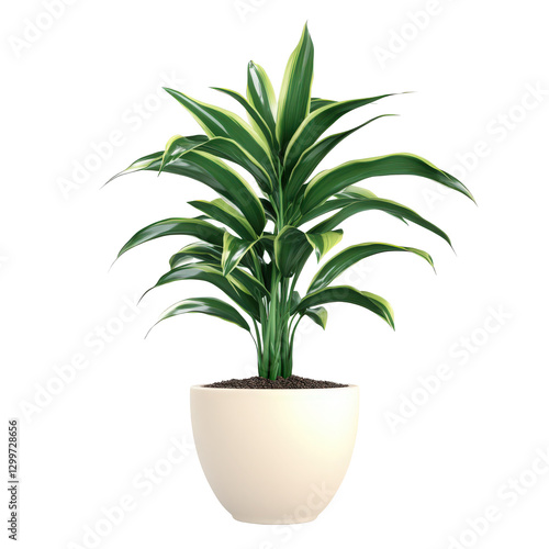 Majestic dracaena fragrans in pot, captivating decorative houseplant indoors photo