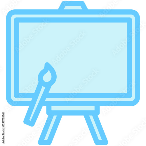 Painting dual tone blue color, mini illustration icon. use for modern concept, print, UI, UX kit, web and app development. Vector EPS 10, related to entertainment, festival, funfair and hobbies.