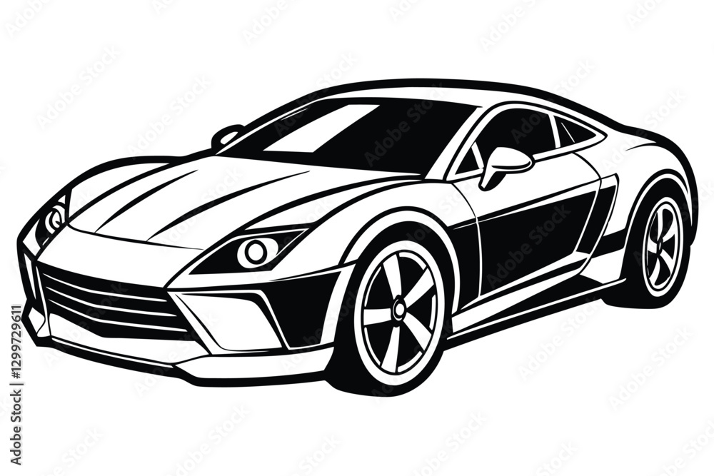Electric vehicle car Vector icon Outline Car vector outline drawing Electric vehicle car Vector icon Outline Car vector outline drawing
