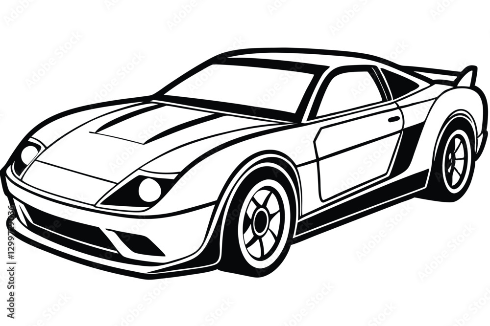 Obraz premium Electric vehicle car Vector icon Outline Car vector outline drawing
