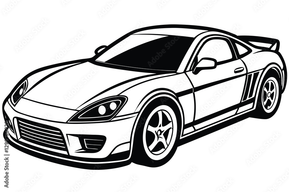 Electric vehicle car Vector icon Outline Car vector outline drawing Electric vehicle car Vector icon Outline Car vector outline drawing