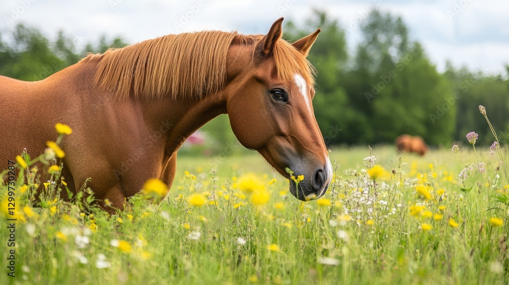 Meadow Horse Isolated Experience with White with Horse Meadow Horse Isolated Experience with White with Horse