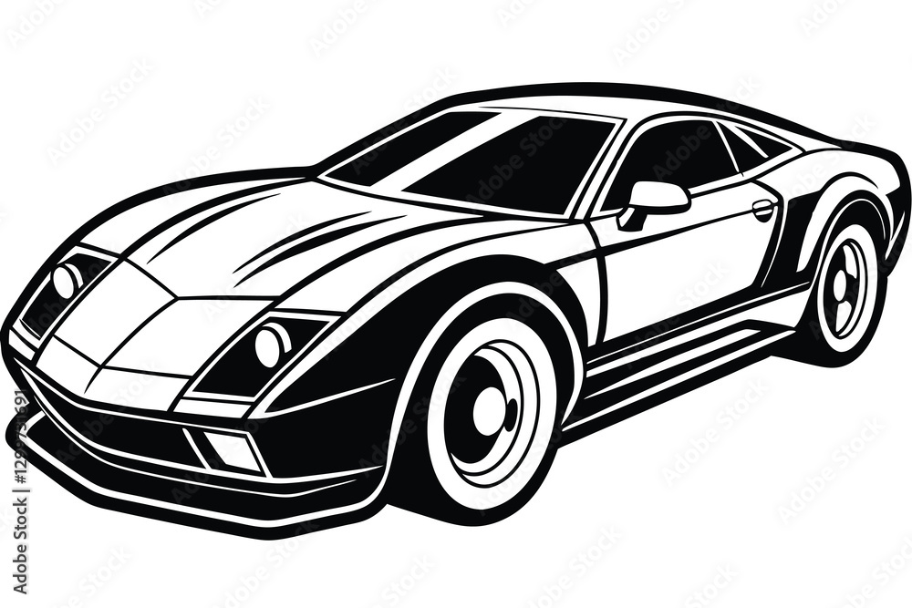Fototapeta premium Car vector silhouette illustration black color