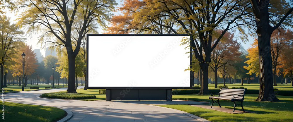 Park advertising billboard display urban green space promotional medium daylight scenic view marketing strategy Park advertising billboard display urban green space promotional medium daylight scenic view marketing strategy