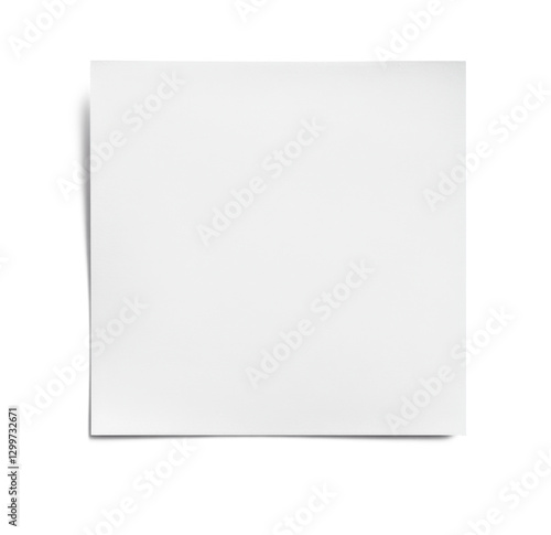 High-Quality PNG blank white square paper sheet with shadow on white background
