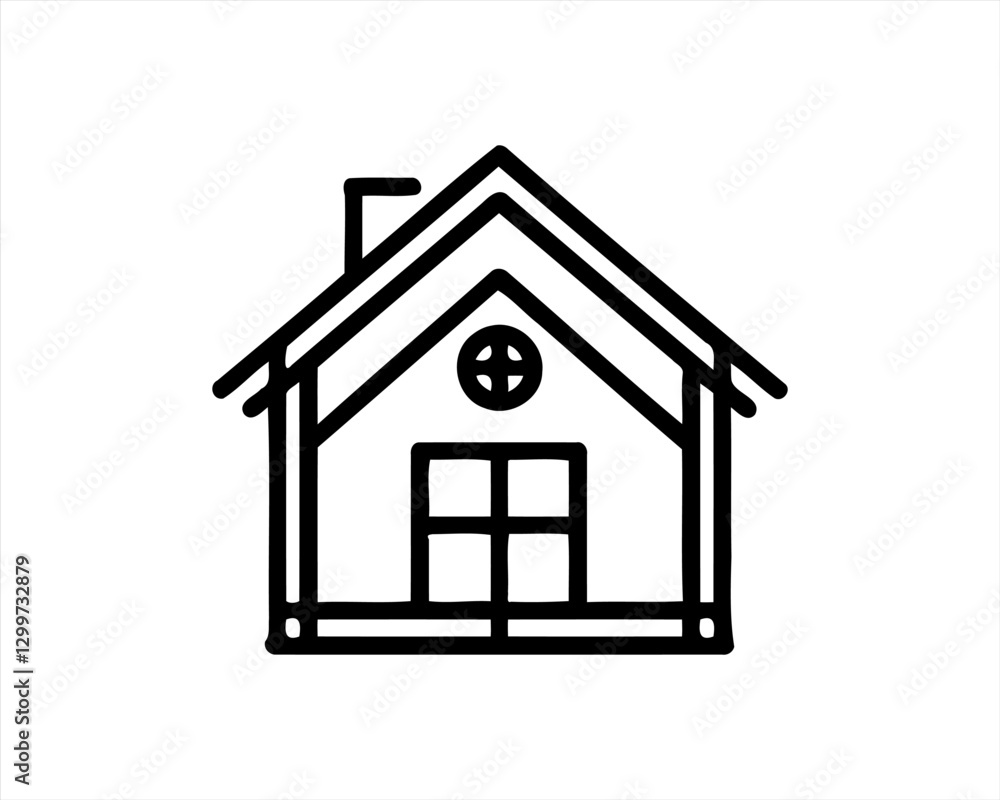 House icon logo design outline vector template. House icon logo design outline vector template.
