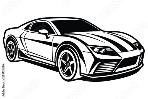 Sports car vector logo icon Motor vehicle dealership logo car silhouette Vector illustration