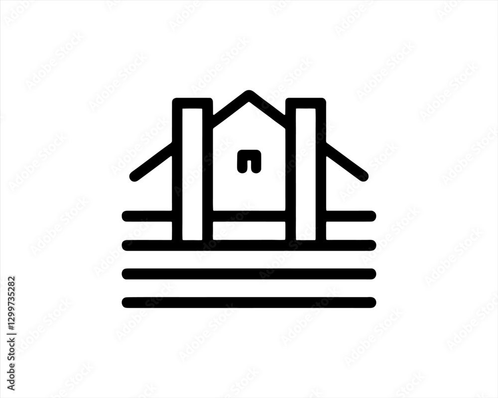 House icon logo design outline vector template. House icon logo design outline vector template.