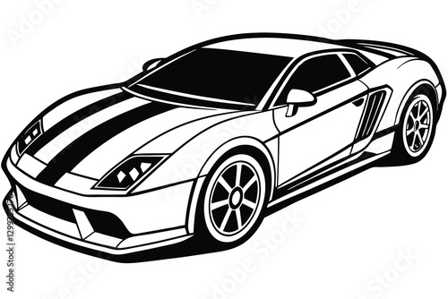 Sports car vector logo icon Motor vehicle dealership logo car silhouette Vector illustration