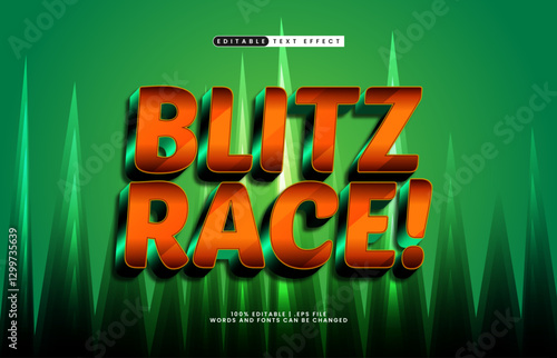 blitz race editable text effect with a race and speed text effect