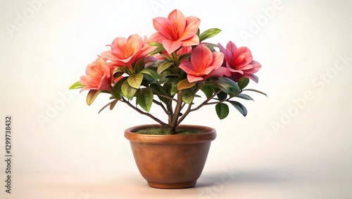 Wallpaper Mural Vibrant Azalea in Terracotta Pot - Long Exposure Photography Torontodigital.ca