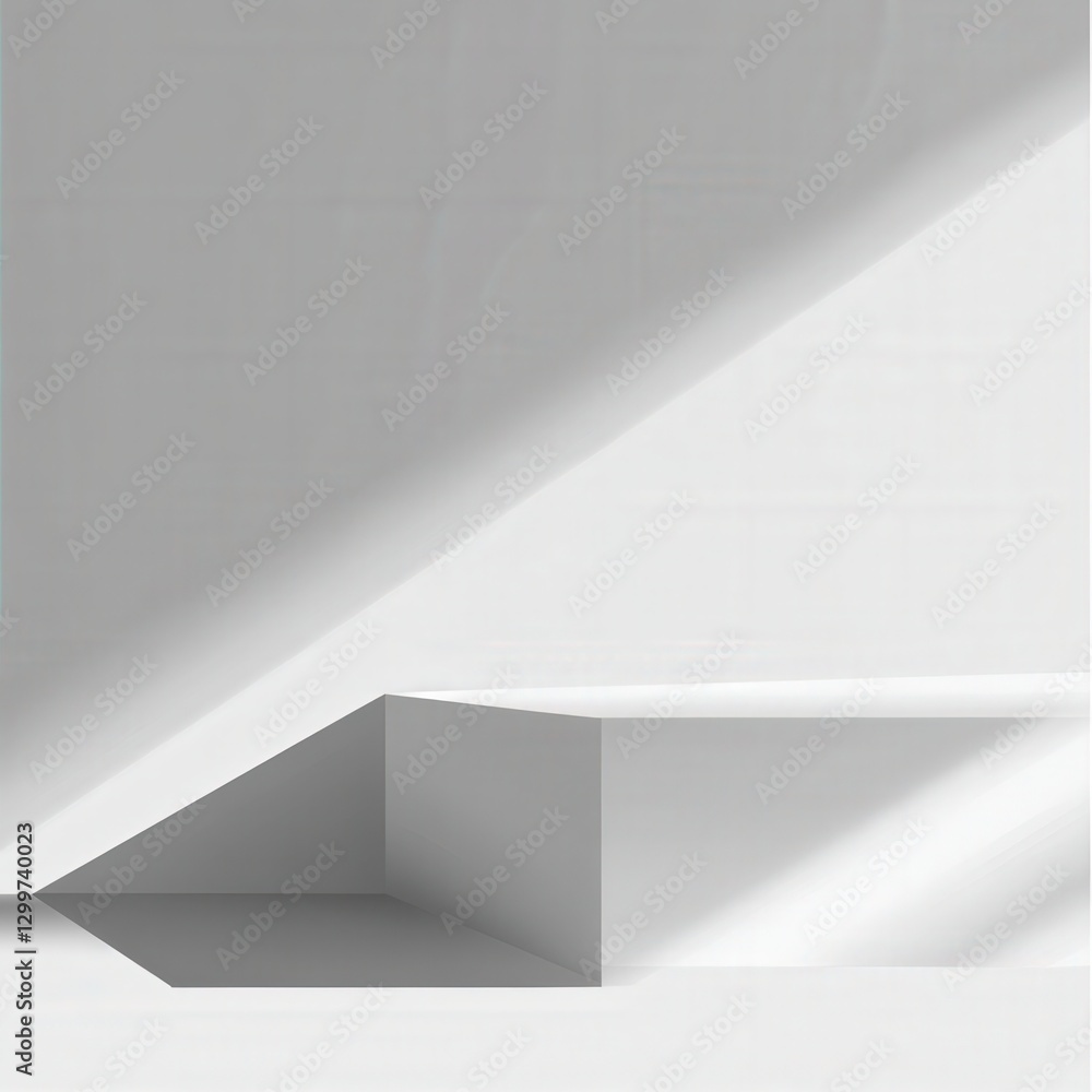 custom made wallpaper toronto digitalMinimalist interior with light and shadows, corner display stand, for product showcase or modern design