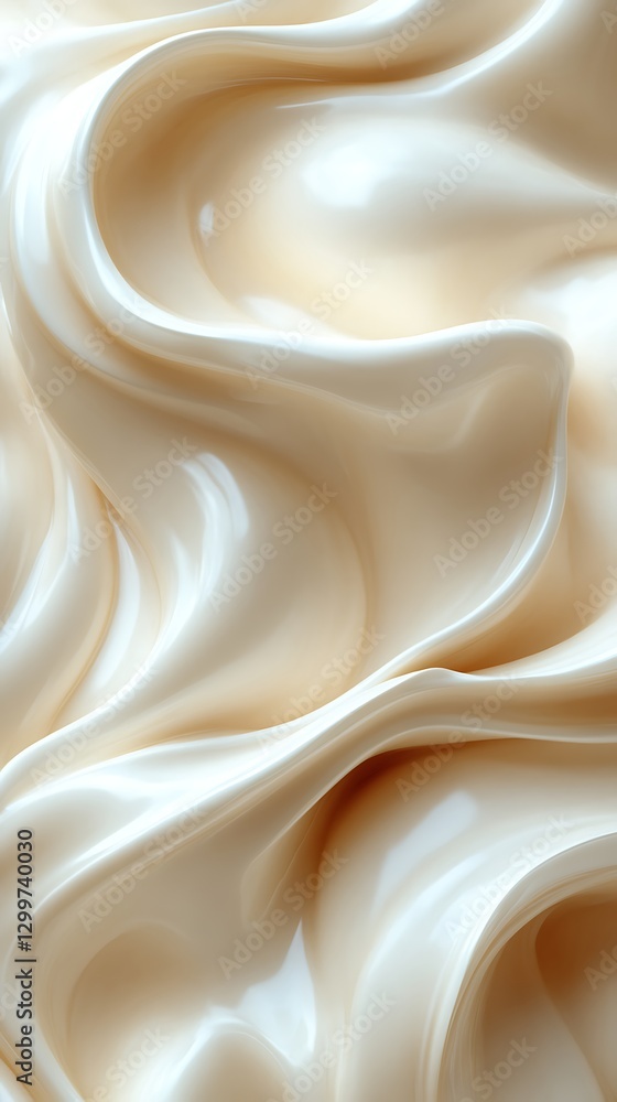 Fototapeta premium Creamy Swirls Flowing Soft Texture Close Up