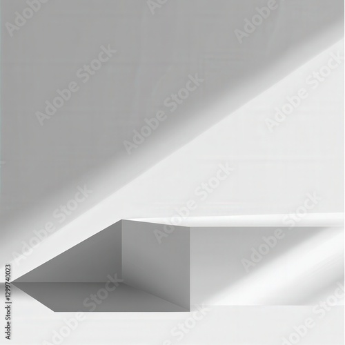 Wallpaper Mural Minimalist interior with light and shadows, corner display stand, for product showcase or modern design Torontodigital.ca