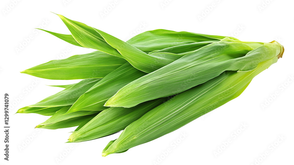 Green leaf corn field, isolated on transparent background, representing nature's agriculture and the growth of fresh, organic maize crops in a healthy garden. Green leaf corn field, isolated on transparent background, representing nature's agriculture and the growth of fresh, organic maize crops in a healthy garden.