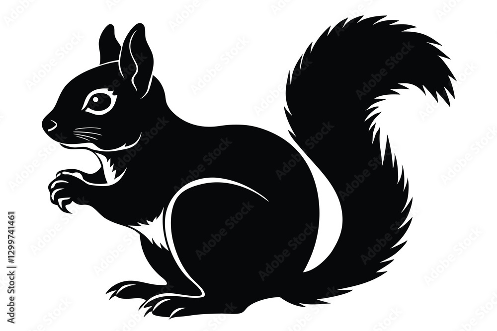 Squirrel silhouette vector art illustration Squirrel silhouette vector art illustration