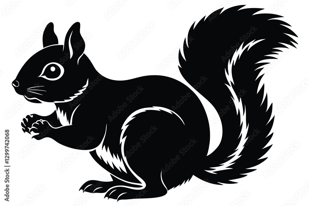 Squirrel silhouette vector art illustration Squirrel silhouette vector art illustration