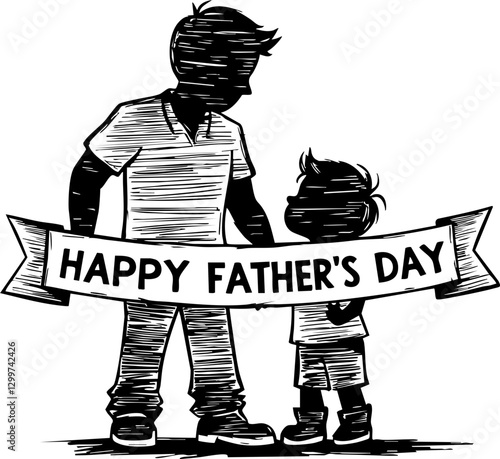 Celebrating fatherhood happy father's day illustration family environment graphic joyful concept