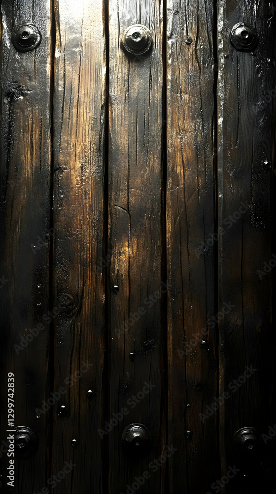 Aged Wooden Planks With Metal Fasteners Aged Wooden Planks With Metal Fasteners