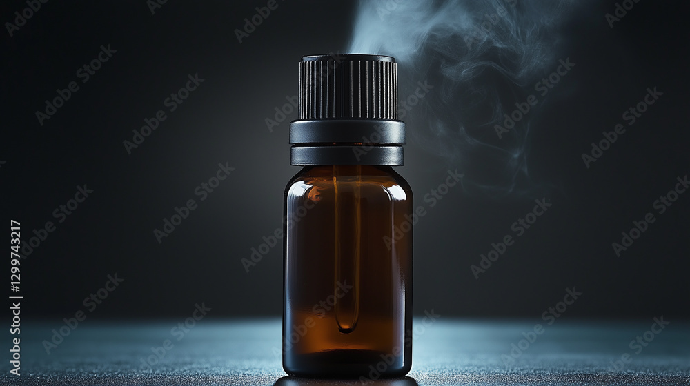 Aromatherapy oil diffusing studio setting product photography dark background close-up view relaxation concept Aromatherapy oil diffusing studio setting product photography dark background close-up view relaxation concept
