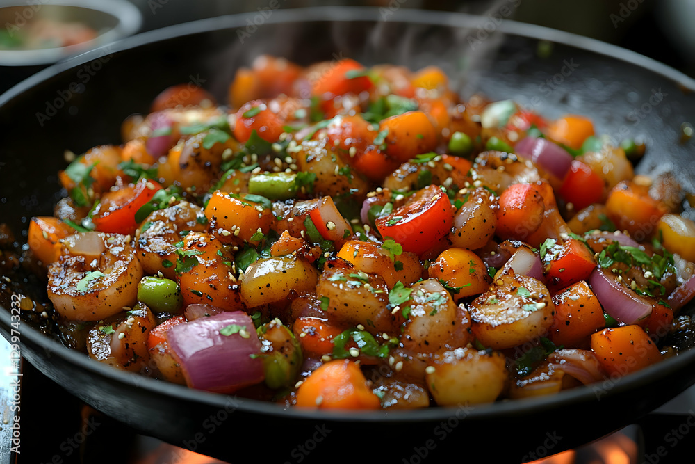 Stir-fried Shrimp with Colorful Vegetables Stir-fried Shrimp with Colorful Vegetables
