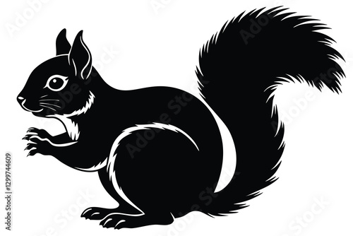 Squirrel Face, Silhouettes Squirrel Face, black and white Squirrel vector