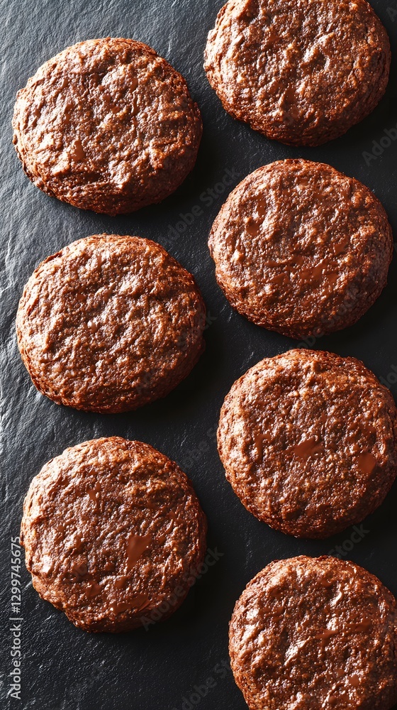 Delicious Chocolate Oatmeal Cookies on Dark Surface Delicious Chocolate Oatmeal Cookies on Dark Surface