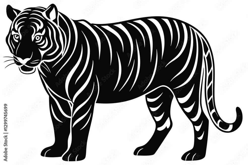 Obraz premium Hand drawn tiger silhouette