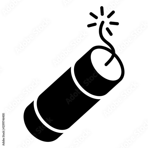 Firecracker icon with fuse to enliven festival and party celebrations