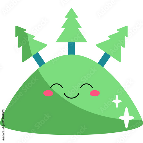 Environment kawai icon elements 