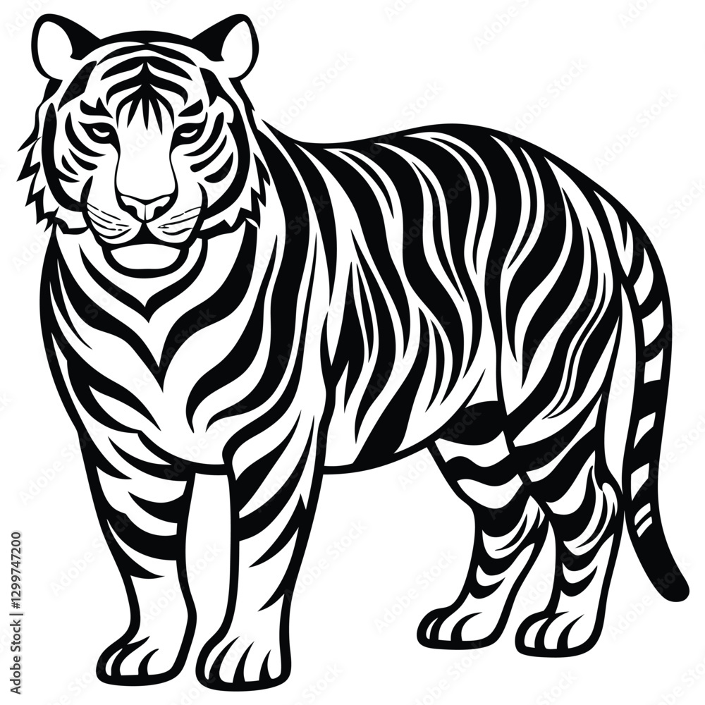 Obraz premium Hand drawn tiger silhouette