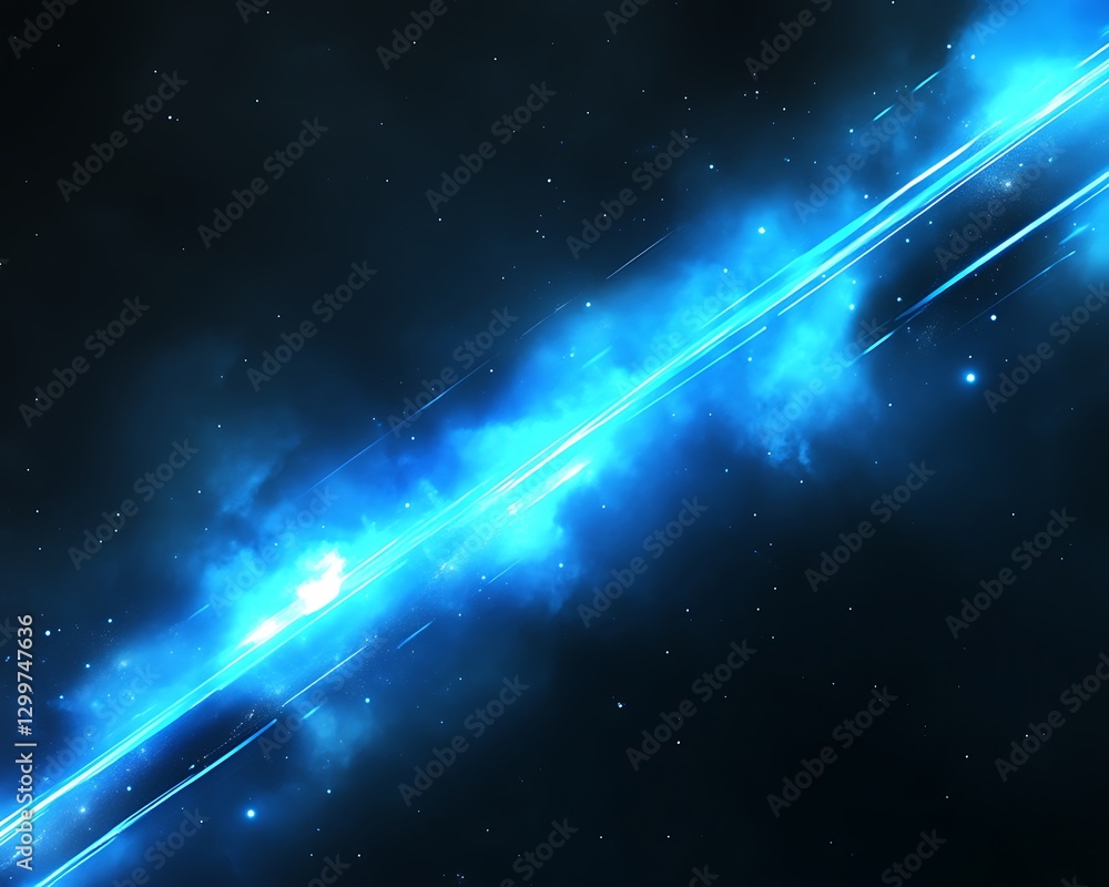 Blue Streaks Across Dark Space Blue Streaks Across Dark Space