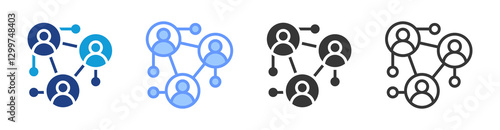 Stakeholder icon set multiple style collection