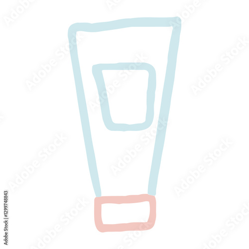 Skincare tube pastel line art - Cleancers Exfoliants Serums essences Toner moisturizers Sunscreen