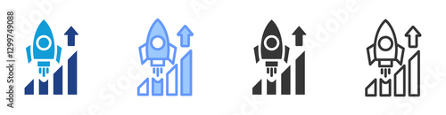 Growth icon set multiple style collection