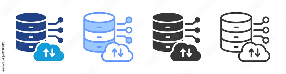 Database icon set multiple style collection Database icon set multiple style collection