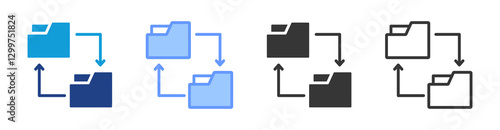 Correlation icon set multiple style collection