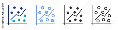 Regression icon set multiple style collection