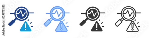 Anomaly Detection icon set multiple style collection