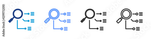 Causal Analysis icon set multiple style collection