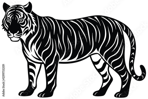 Tiger vector silhouette illustration, Tiger Clip art