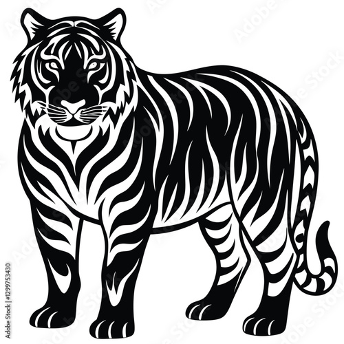 Tiger vector silhouette illustration, Tiger Clip art