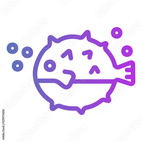 puffer fish Gradient icon